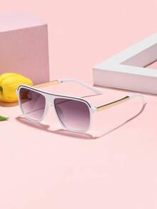 1 PC Boys Girls 4-10Y Acrylic Casual Aviator Square Fashion Black Eyeglasses Suitable For Vacation Outing And Daily Outfit Matching - Multicolor - View 7