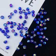 200 peças de contas transparentes de canto AB coloridas de 6 mm com furo reto em acrílico, acessórios de contas para DIY de colar, pulseira, brincos, joias e suprimentos de artesanato de contas