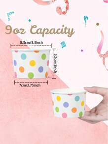 10/24/50PCS Ice Cream Party Bowl, Disposable Dessert Cup, Dessert Bowl, Sandwich Snacks, Yog Soup, Birthday Ice Cream Party Supplies Containers Suitable For Mother's Day Birthday Parties, Picnics, Party Supplies