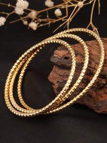 1 pièce Bracelet en acier inoxydable avec étoile scintillante, ton argent brillant, convient pour le port quotidien des femmes - Bracelet en argent gypsophile - Voir 3