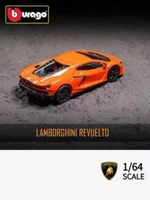 Burago Macchina da corsa sportiva in metallo pressofuso Bburago 1:64 Lamborghini Revurlto, incluso cappuccio antipolvere gratuito per il modellino di auto