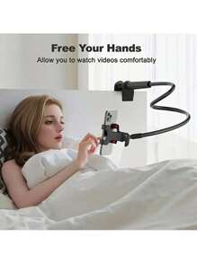 Heavy-Duty Gooseneck Tablet Holder With 360° Rotating Spiral Base | Adjustable Lazy Arm Phone & Tablet Mount For Bed, Office, Kitchen & Gym | Hands-Free Viewing At Perfect Angles | Gift-Ready For Students, Remote Workers & Cooking Enthusiasts