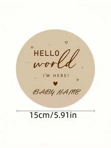 1 个定制儿童青少年公告牌、个性化新生儿姓名木质标牌、圆形木质出生姓名牌、Hello World 揭晓照片道具、完美的新父母纪念品、婴儿出生公告木牌、女婴男婴字母图形每月里程碑卡 Hello World 新生儿标志 - 彩色 - 查看 4