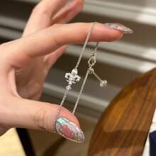 1pc French Iris Flower Micro Inlay Bracelet, Niche Design Luxury Retro Fashion Versatile Accessory For Women - Brushed Iris Bracelet - View 6