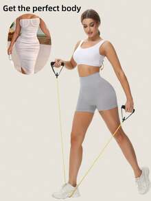 3pcs Yoga Shorts, Sports Running Fitness Shorts, High Stretch Waist Shaping Shorts For Workout, Casual Home Wear - Multicolor - View 4