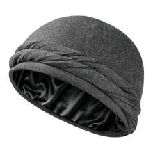 Unisex Solid Color Double-Layered Turban With Braided Design - Versatile Fashion Headwear For Casual Comfort, Soft & Breathable Daily Wear Accessory