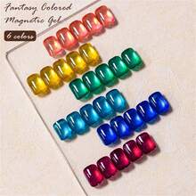 Mtssii 7pcs/Set 7ml Fantasy Dream Colored Cat Magnetic Gel, Nail Polish With Magnetic Sitck Glitter Spring Summer Soak Off Semi Permanent UV Gel Nail Polish For Nail Salon DIY For Nail Art Manicures Nail Varnishes Nail Supplies - Multicolor - View 7