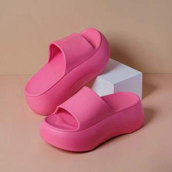 7厘米厚底女士拖鞋，厚底，时尚，舒适，软底，防滑，休闲，沙滩，浴室