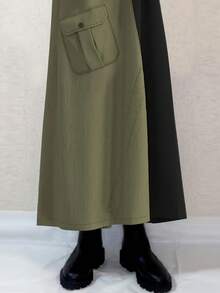 Women Long Dresses - xanh quân đội - Xem 3