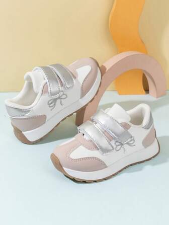 1 Pair Girls' Casual Shoes, Bow Embroidery, Simple Fashion, Non-Slip, Wear-Resistant, Suitable For Spring Summer Autumn Winter