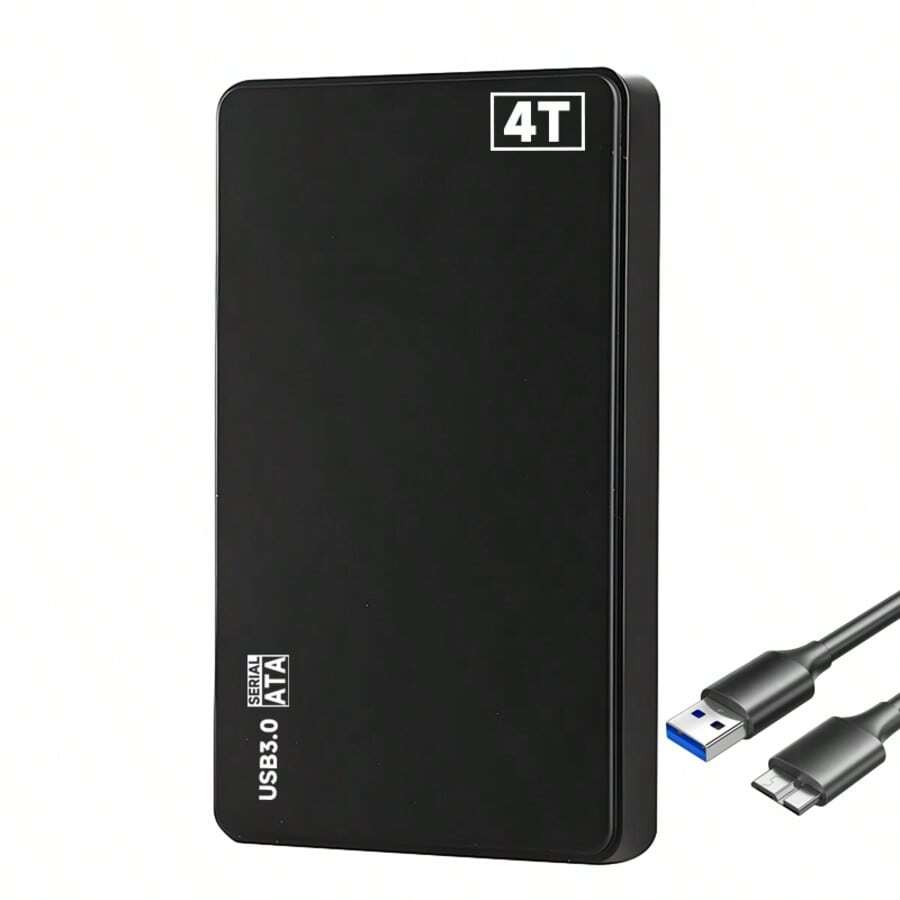 RUSHBGM 2-4TB Portable External Hard Drive, High-Speed Transfer, Quality Guaranteed. Compatible With: PCs, Laptops, Etc. (USB 3.0) - màu đen - Xem 1