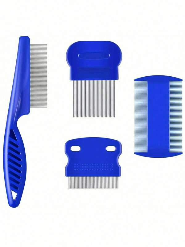 4 Packungen Floh- und Läusekamm, Edelstahl Hunde- und Katzenpflegekämme mit abgerundeten Zähnen, beidseitig verwendbarer professioneller Entferner für Tränenflecken bei Haustieren, Entwirrkamm für kleine, mittlere und große Haustiere, Valentinstag, Valentinstag-Hochzeit, Geburtstag