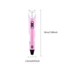 1 zestaw długopisów 3D - różowy, zawiera 9 kolorów filamentu PLA i uchwyt na długopis 3D, album do rysowania, kabel USB, bez adaptera. Nadaje się jako prezent na ukończenie szkoły, prezent na wieczór panieński, prezent dla druhny, prezent na dzień ojca, prezent na wieczór panieński, upominek ślubny, dekoracja na przyjęcie urodzinowe i artykuły ślubne