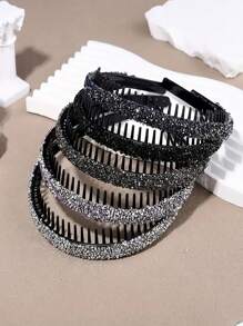 2pcs Women's New Rhinestone Headband, Simple Versatile Non-Slip Hairband For Outdoor Use, Bangs Fixing Hair Accessories, Hair Band, Hair Hoop, Home Beauty Women Accessory Gifts ,Head Piece