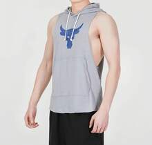 Under Armour Men's Vest Project Rock Cotton Training Sports T-Shirt - Grey - View 4