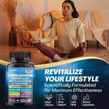 Abronikey 3 Bottles |  Zoyava Corti-Soothe | All-In-One Cortisol Support Supplement | Magnesium, Ashwagandha, L-Theanine & 10+ Powerful Ingredients | 60 Capsules | Made In USA - 3瓶 - 查看 5