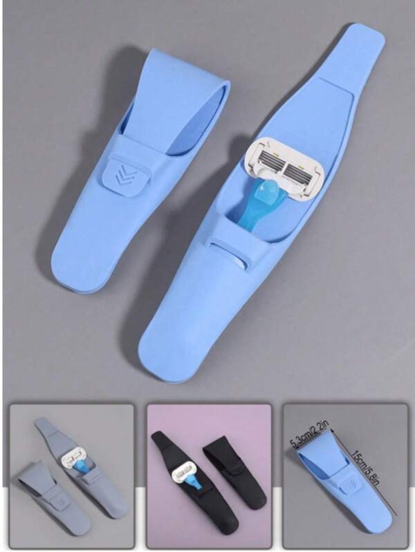 Silicone Razor Case Anti-Fall. High-Quality Silicone Razor Storage Bag, An Optional Adult Home Shaving Accessories Organizer, A Fresh Travel Storage Bag, Makeup Bag, Cosmetic Bag, Vacation Organizer, Family, Can Be A Gift, Suitable For Teenagers, Men, Girls, Students, And Teachers. Silicone Razor Storage Bag, Creative Adult Home Shaving Accessories Organizer,