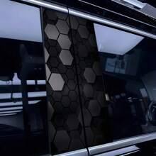 2 pièces Ensemble d'autocollants de montant B de voiture sur le thème de la science-fiction - Matériau vinyle, finition semi-mate, facile à appliquer et imperméable, motif nid d'abeille hexagonal, facile à remplacer, accessoires de voiture jetables, cadeau parfait, convient à tous les modèles de voitures - Accessoires automobiles et décorations de vacances pour tous les véhicules