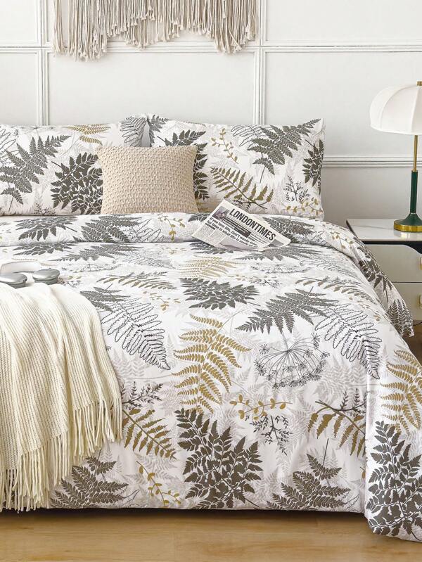 Juego de ropa de cama con funda de edredón de microfibra suave con patrones florales - Mejor conjunto de 2/3 piezas de funda de edredón acolchado - Incluye 1 funda de edredón y 1/2 fundas de almohada - Económico y de alta calidad para cama individual, matrimonial, Queen y King.