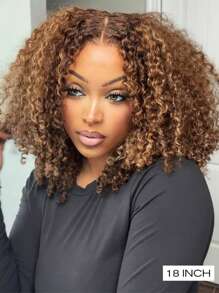 20 Inch 13x4 HD Lace Pre Cut Pre Plucked 2/30 Ombre Brown Colored Deep Wave Lace Front Wig 200% DensityDeep Wave Lace Front Wig 200% DensityHighlight Wear And Go  Wig Water Wave Human Hair Wigs For Women