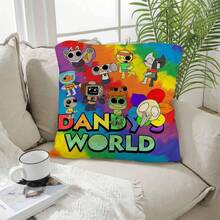 DandyS World Throw Pillow Cover, Funny Game Theme Decorative Square Pillowcase Throw Cushion Case For Couch Sofa Bedding  Living Room Bedroom, 18x18 Inch - Multicolor - View 4