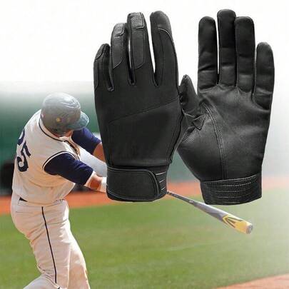 FINGER TEN Batting Gloves Men Adult For Baseball Softball Cabretta Leather Batting Glove 1 Pair, Men Pro Grip Gloves