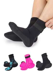 Qiuck Dry Neoprene Diving Socks Thermal Anti-Slip Scuba Socks Water Booties For Swimming Water Sports - 黑色 - 查看 2