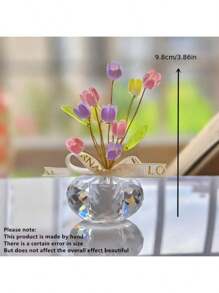 5 Peças Pingente de Rosa de Cristal Feita à Mão Criativa, Pingente de Tulipa, Pingente de Flor de Borboleta Apaixonada, Pingente de Decoração de Interior da Casa, Pingente de Mesa de Quarto, Ornamento Decorativo de Carro para Painel, Decoração de Feriado, Presente de Aniversário, Presente de Ano Novo, Presente de Casal do Dia dos Namorados