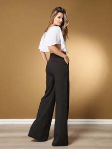 Women Pants - 黑色 - 查看 2