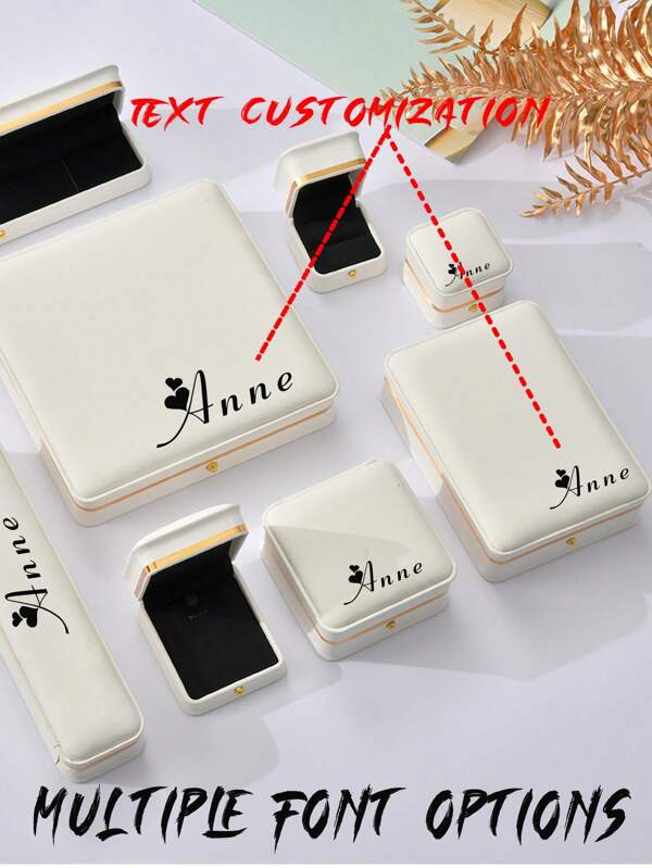 Customized Jewelry Box With Gold Trim, Gifts Packaging Box For Rings, Pendants, Bracelets, Necklaces, Pearl Box, Gifts For Mother's Day, Birthday, Valentine's Day, Wedding Accessories