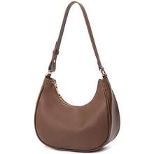 Crossbody Sling Backpack - Crescent Shoulder Bags For Women Tote Handbag Under The Arm Purses Clutch Purse With Zipper Closure - 咖啡 - 查看 3