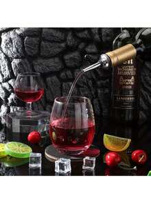 1pc/4pcs Stainless Steel Liquor Pourer, Bottle Pour Spout With Vinegar Stopper, Rubber Dust Cover Topped Wine Pourer, Bar Accessories