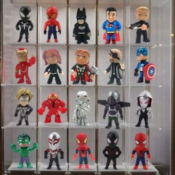 Marvel 20Pcs/Set Marvel Avengers Mini Hulk Thor Spider Man Venom Captain Decoration Collection Figurine Capsule Toys For Xmas Gift
