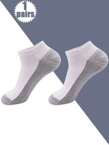20/10/5/1 Pairs Plain Color Contrast Thick Sports Ankle Socks, Outdoor Running Fitness Sweat-Absorbent Breathable Low-Cut Socks - Multicolor - View 9