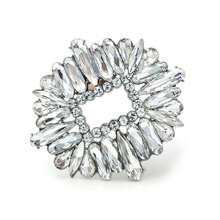 1 pezzo decorazione a molletta in cristallo di vetro per scarpe da sposa, con tacco alto brillante, fibbia decorativa rimovibile con strass, per le donne