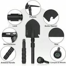 Iunio Camping Shovel,Shovel Folding, Portable, Multitool, Foldable Entrenching Tool, Collapsible Spade, For Backpacking, Trenching, Hiking, Survival, Car Emergency - 18.3in Basic E-tool - View 3