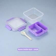 1 pezzo Bento box trasparente e portatile multi-strato, contenitore per spuntino per picnic senza bisfenolo A, Bento box per studenti e lavoratori d'ufficio