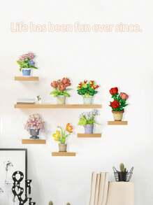 Mini Bouquet Bonsai Tree Toy Building Block Set, DIY Simulation Plant Series Building Block Toys, Toy Building Blocks Suitable For Home Office Decoration Ornaments, Acrylic Dust Cover Building Blocks, Bouquet Set, Suitable For Adults, Birthday Gifts, Christmas Toys