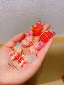 10pcs/Pack Colorful Butterfly Hair Clips Cute Hair Accessories For Girls Everyday Use - Multicolor - View 2