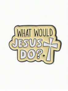 Creative Geometric Metal Apparel Accessories, English Letter Design Casual Badges - Yellow - View 3