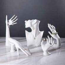 Exhibición de joyería a la moda, modelo de mano, tobillera, reloj, pulsera, soporte de exhibición, decoración de bocetos, organizador de anillos de fotos artísticas - Negro - Ver 2