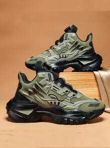 Men's Casual Sport Running Shoes, Breathable Fabric Upper, Wear-Resistant PVC Outsole, EVA Insole, Anti-Skid, Low-Top, All-Season Outdoor Training Sneakers