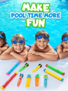 11件/4件/3件潜水圈泳池玩具，适合4-8岁儿童的潜水池玩具，鲨鱼鱼雷潜水套装，章鱼儿童水上趣味玩具，夏季必备水下游泳投掷礼物，适合男孩和女孩