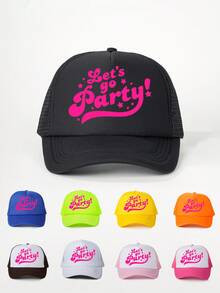 1pc "Take It Easy" Printed Unisex Truck Driver Baseball Mesh Cap With Drawstring, Adjustable Buckle Closure, Non-Stretch, Graphic Design - Baseball Cap - View 16