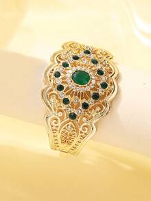 1pc Hollow Flower Shape Alloy Bracelet, French Vintage Court Style, Moroccan Luxurious Open Design Bangle, Retro Bridal Wedding Party Holiday Arm Jewelry Valentine's Day Accessories