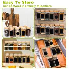 Froadp 120ml Square Glass Spice Jars With Shaker Insert, Leakproof Labels, Funnel, Cleaning Brush, Spice Container For Spice Kitchen Accessories - Khaki - View 4