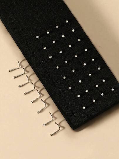 40 قطعة/مجموعة من الأقراط المرصعة بالرينستون للأنف، لارتداء اليومي البسيط