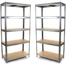 Heavy Duty 5 Tier Racking Shelf Garage Shelving Storage Shelves Unit 180x90x40cm (2) - 2 - View 1