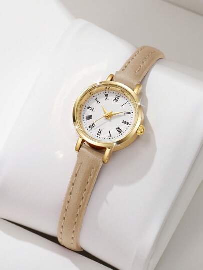 1pc Elegante Minimalist Small Dial Quartz Wrist Watch, Chic (Watch Box Not Included)