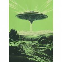 1pc /3PCS Wall Arts Posters Optinal Frame Pop UFO UFO Alien Drink Coffee Art Print Poster Cow Canvas Print Print Vintage Sci-Fi Wall Art Funny Home Decor